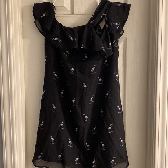 Atmosphere | Navy Dress w/Crane Pattern Sz US6 - Picture 2 of 8